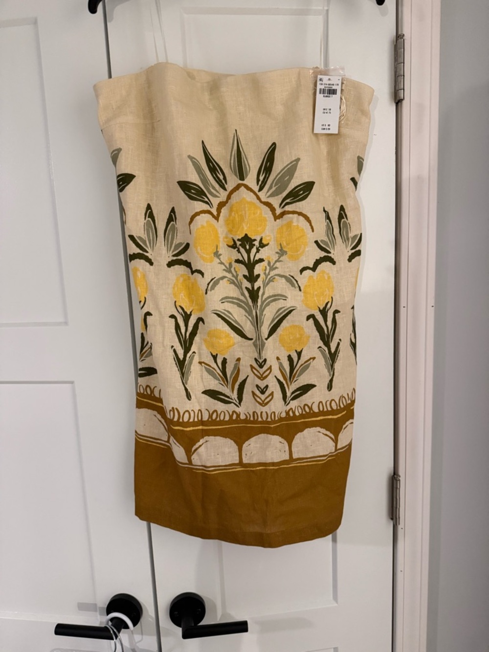 Abercrombie Scarlett Strapless Linen Skort Dress XLT Tall NWT Yellow Floral - Picture 3 of 5